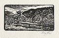 Early Sunset Original Wood Engraving by the American artist Roy Charles Fox