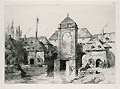 Tornai Bridge and Water Gate Original Etching by Sir Ernest George