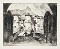 Entrevaux Original Etching and Drypoint Engraving by the French artist Georges Gobo