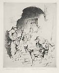 Le Chevrier The Goat Herder Original Etching and Drypoint Engraving by the American artist Arthur William Heintzelman also listed as Arthur Heintzelman