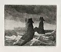 Napoleons on Alligators Original Etching by the American artist Chaim Koppelman