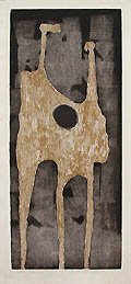 Untitled Composition Original Deep Etching and Aquatint by the Israeli artist Mireille Kramer