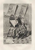 La Lecon de Dessin Original Etching and Drypoint by Adolphe Lalauze