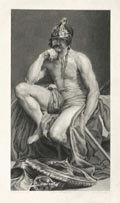 Mars The God of War Original Engraving by the French artist Gerard Le Villain