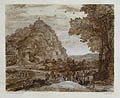 Temple of Apollo In His Majesty's Collection Kotylion Mountain Bassae Greece Original Etching by Frederick Christian Lewis designed by Claude Gellee known as Claude Lorrain published by John Chamberlaine for the Original Designs of the Most Celebrated Masters of the Bolognese Roman Florentine and Venetian Schools.