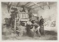 Interieur de Moulin a Kersaint Finistere Interior of a Mill in Kersaint Finistere Original Etching by the French artist Leon Lhermitte also listed as Leon Augustin L'hermitte published for L'Eau-Forte en 1875 by A Cadart