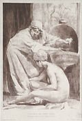 Toilette d'une Femme Turque or Young Turkish Woman Bathing Original Lithograph by Alexandre Lunois