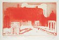 Campidoglio in Roma Original Deep Etching and Aquatint by the Italian artist Mario Micossi
