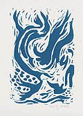 Amos Fire Forms Original Woodcut by Leon Gordon Miller