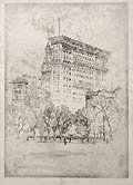 Union Square and Bank of Metropolis by Joseph Pennell