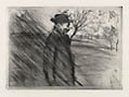 Sous la Pluie In The Rain Original Drypoint Engraving by the French artist Jean Francois Raffaelli