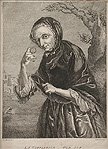 Old Age Original Engraving and Etching by Simon Francois Ravenet