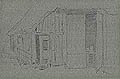 Cottage with a Thatched Roof Original Drawing by Amedee Rosier
