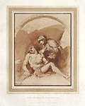 Virgin and Dead Christ In His Majesty's Collection Original Stipple Engraving by Luigi Schiavonetti designed by Annibale Carracci published by John Chamberlaine for the Original Designs of the Most Celebrated Masters of the Bolognese Roman Florentine and Venetian Schools