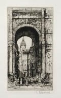 The Black Gate St. John's Besancon Original Etching by the British artist Edward Sharland