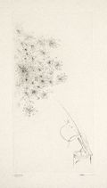 Jar Clothespin and Flower Original Drypoint Engraving by the American artist Peter Takal