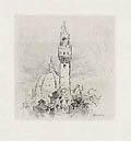 Florence Original Etching by the American artist Ross Sterling Turner also listed as Ross Turner The Hawthorne Portfolio French and Italian Note Books
