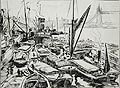 Barges on the River Thames London Original Drawing by Paul Ulen