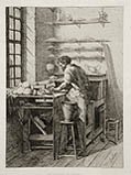 A Worker from Sevres Original Etching by the French artist Henry Valentin published for the Societe des Aqua Fortistes Eaux Fortes Modernes by A Cadart and Luquet