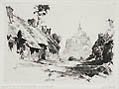 Le Mont Saint-Michel Original Etching by the American artist Alonzo C. Webb