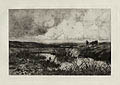 Near the Coast at Cayeux Sur Mer Original etching by Edmond Yon