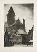 St. Martin's Cathedral Mainz Cathedral Mainzer Dom Original Etching by Istvan Zador