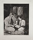 Lecon de Lecture a Orenbourg A Reading Lesson in Orenburg Original Etching by the Polish French artist Bronislaw Zaleski published for the Societe des Aqua Fortistes Eaux Fortes Modernes by A Cadart and Luquet