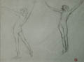 Allegorical Figure Study Original Pastel and Charcoal Drawing by the American artist Lee Woodward Zeigler