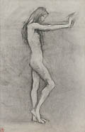 Figure Study Original Drawing by the American artist Lee Woodward Zeigler