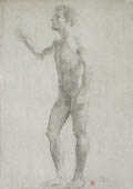 Study of a Man Original Drawing by the American artist Lee Woodward Zeigler
