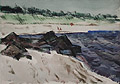 White Shell Beach Original Watercolor by the American artist Carl John Zimmerman