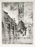 Canal Scene Original Drypoint Engraving by the German artist Ernst Zipperer