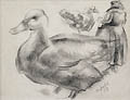 A Study of Geese Original Drawing by Clarence Zuelch