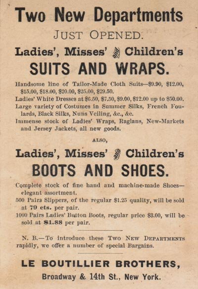 Advertising Letter Press for Le Boutillier Brothers